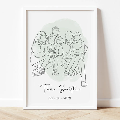 Custom Line drawing Portrait from photo | Insartify®