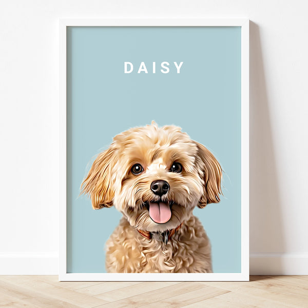 Digital custom portrait of a pet – personalized illustration from photo.