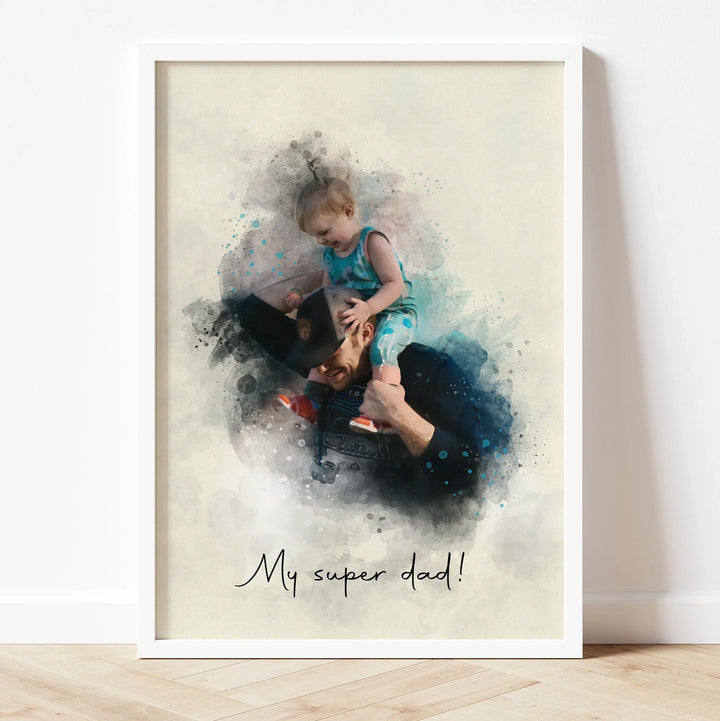 Handmade Father’s Day portrait – personalized art gift celebrating dad.