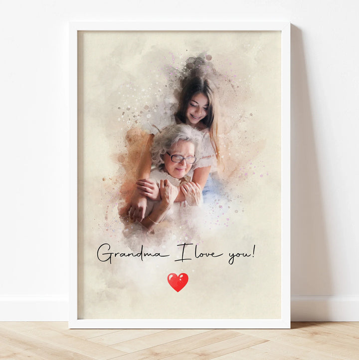 Custom grandparent gift in watercolor style – sentimental keepsake for grandma and grandpa